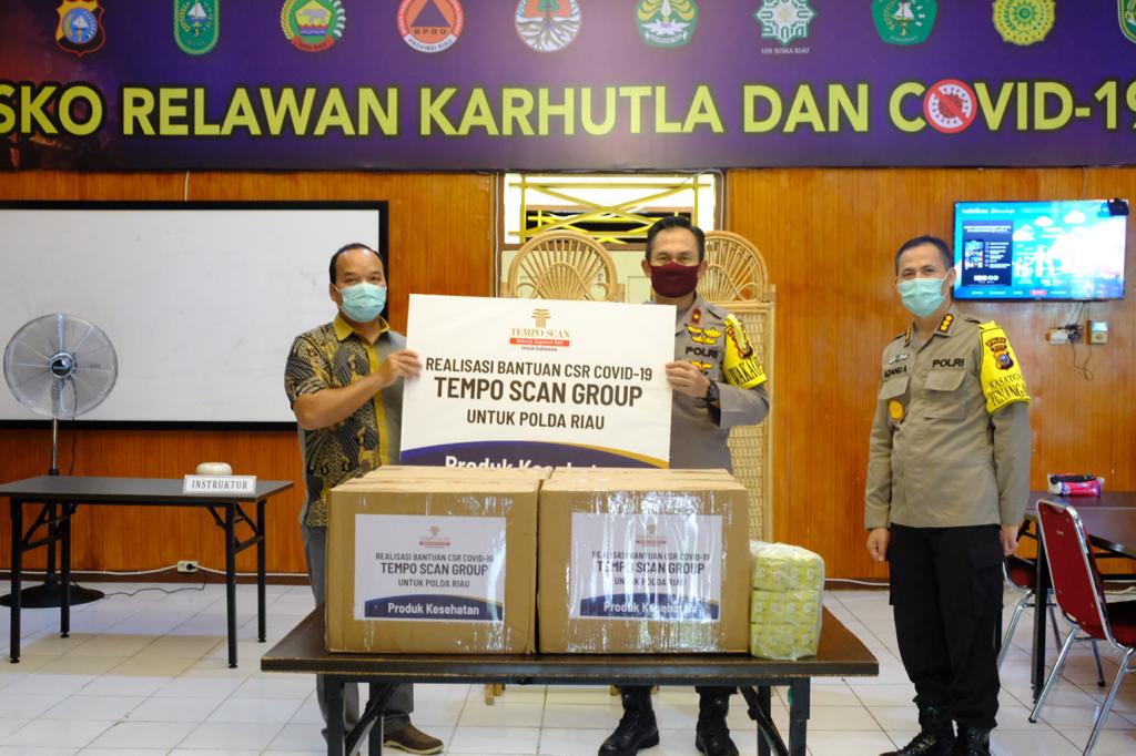 Polda Riau Terima Bantuan CSR Dari Tempo Scan Group Dalam Rangka Penanggulangan Covid-19